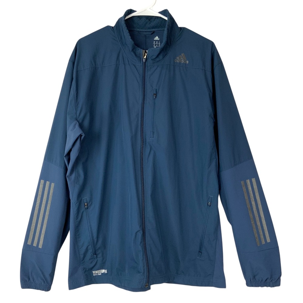 Adidas Supernova XL Windstopper Active Shell Blue Full Zip Reflective Jacket